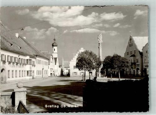 Grafing 1964 Denkmal Säule Marktplatz