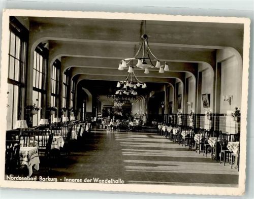 Borkum Inneres der Wandelhalle Fotograf Kretschmann Notopfermarke