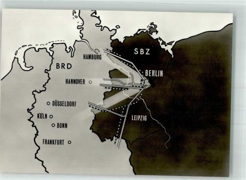 DDR-Grenze zu Deutschland Landkarte