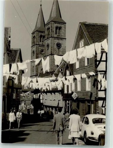 Schwelm 1971 Heimatfest VW Käfer Kirche Wäscheleinen