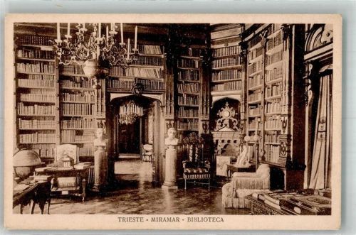 Trieste / Triest / Trst Büchersaal im Kastell von Miramar