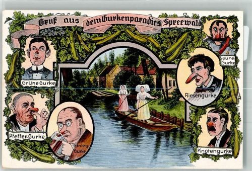Lübbenau Spreewälder Gurkenpardies Spreewaldkahn Gurken-Nasen Humor