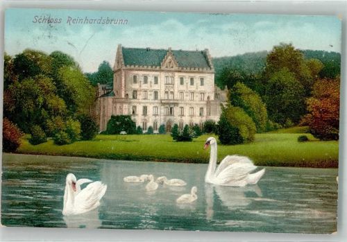 Reinhardsbrunn 1912 Schloss Schwäne