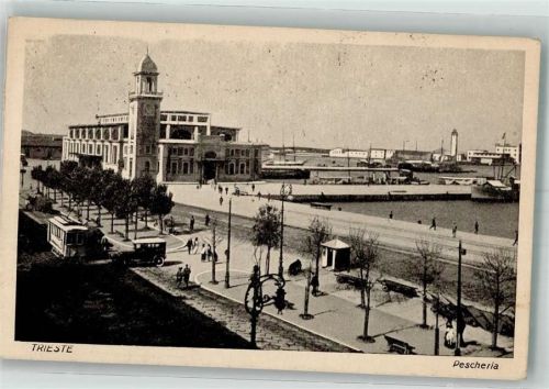 Trieste / Triest / Trst 1928 Straßenbahn Auto Hafen