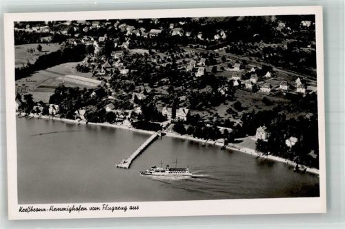 Kressbronn 1940 Fliegeraufnahme des Ortes mit der Seebrücke Bodenseeschiff