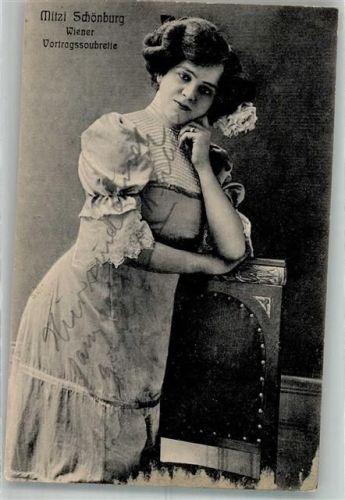 Wien 1911 Portrait von Vortragssoubrette Mitzi Schönburg