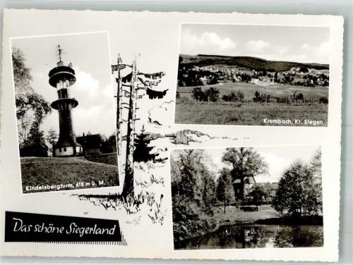 Krombach Kindelsbergturm 618 m Teich Das schöne Siegerland