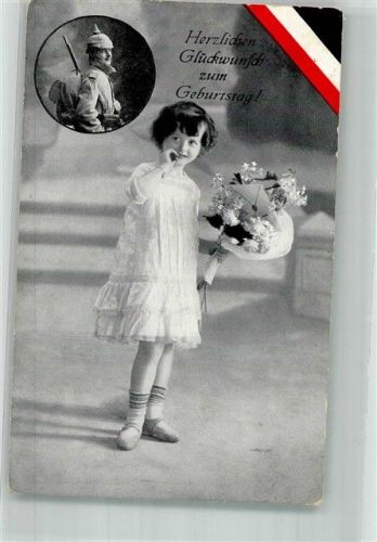 1917 Tochter denkt zum Geburtstag an den Vater im Felde Uniform Soldatenliebe WK I