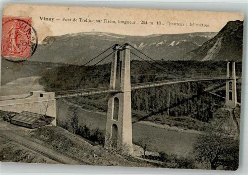 Vinay Brücke Pont de Trellins sur l´Isére Briefmarke Bildseite