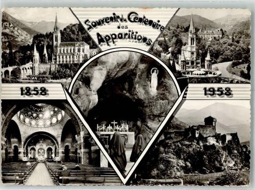 Lourdes 1964 Kirche Grotte Schloss