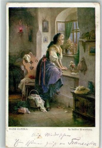 1917 In heißer Erwartung Frau Galerie Wiener Künstler Nr. 634