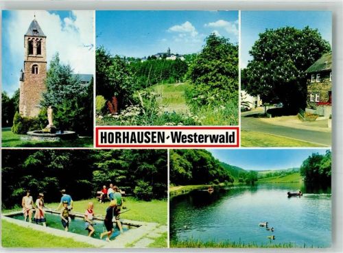 Horhausen Kirche St. Maria Magdalena Wassertretbecken Weiher Dorfkastanie