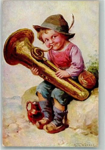 sign. Würbel, Franz Kleiner Junge mit Tuba