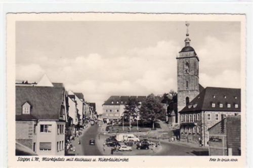 Siegen Siegen mit Rathaus und Nicolaikirche am Marktplatz ungelaufen Leichter Bug oben links, sonst gut erhalten