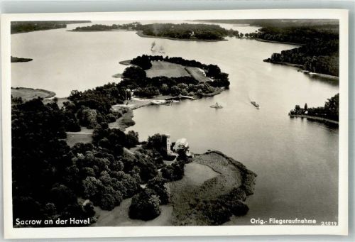 Sacrow 1939 Fliegeraufnahme vom Park Sacrow mit Heilandskirche