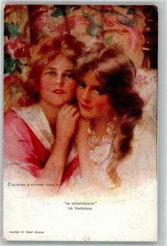 1921 No. 760 Zwei tuschelnde junge Frauen Künstlerkarte