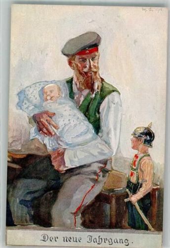 sign. Schön J. Der neue Jahrgang Soldat Baby Pickelhaube