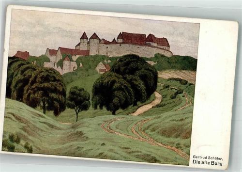 1915 sign. Schäfer Gertrud Die alte Burg