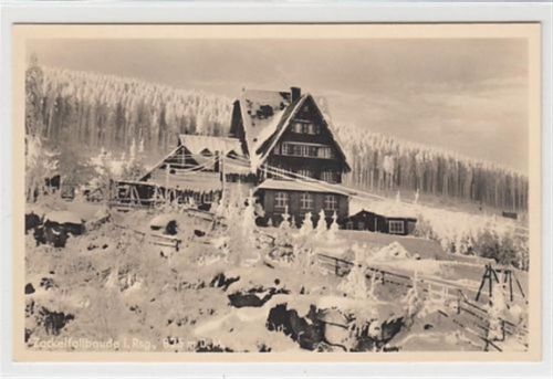 Zackelfallbaude im Winter - Kreis Hirschberg / Jelenia Góra im Riesengebirge ungelaufen Top Erhaltung.