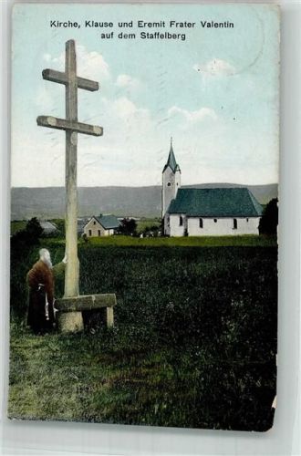 Staffelberg 1916 Kirche und Klause und Eremit Frater Valentin Hüttenstempel