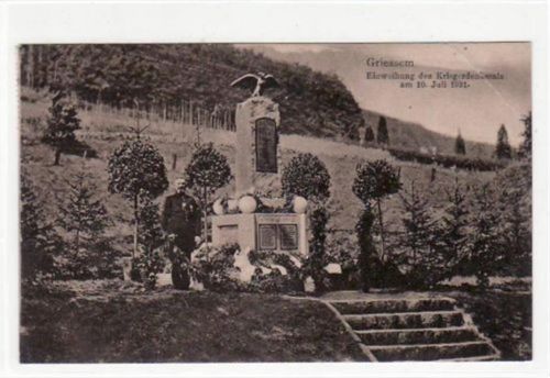 Griessem. Einweihung des Kriegerdenkmals am 10. Juli 1921 gelaufen, 1926. Knick oben rechts, sonst gut erhalten
