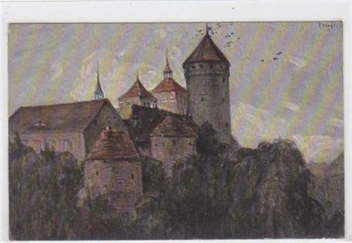 Rößel Künstlerkarte Rössel / Reszel mit Schloß und Kirche. 1916 Feldpost kleiner Knick oben links und unten rechts, sonst gut erhalten