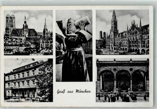 München Altstadt mit Frauenkirche Braunes Haus Rathaus Feldherrnhalle Verlag Zieher, Ottmar