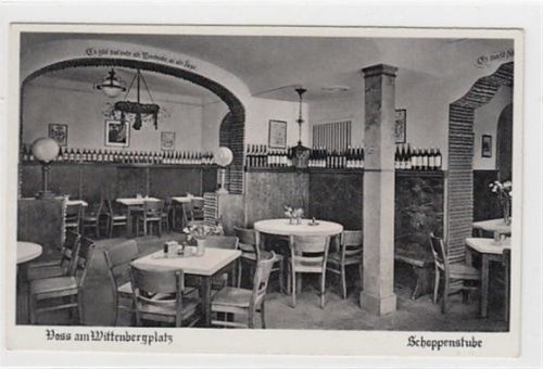 Berlin Schöneberg. Voss am Wittenbergplatz. Schoppenstube. ungelaufen keine Anschriftzeilen Rückseite. Gute Erhaltung.