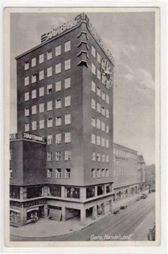 Gera Gera mit Handelshof gelaufen von 1930. Gute Erhaltung.