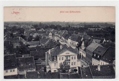 Pegau Pegau mit Blick vom Rathausturm gelaufen von 1914. Gute Erhaltung.