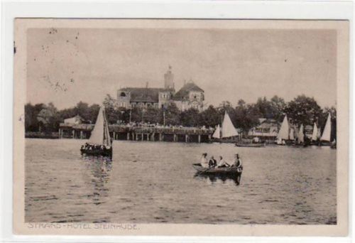Steinhude am Meer mit Strandhotel gelaufen, 1913. Leichte Stempelspuren, sonst gut erhalten