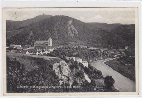 Wartha Wartha - Bardo / Kreis Frankenstein - Zabkowice Slaskie Bergsturz und Warthaberg gelaufen 1930. Leichte Stempelspuren, sonst gut erhalten