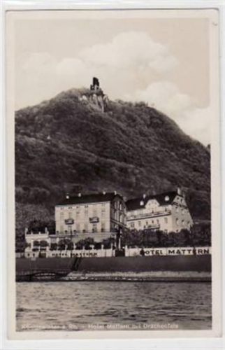 Königswinter mit Hotel Mattern und Drachenfels ungelaufen Gute Erhaltung.