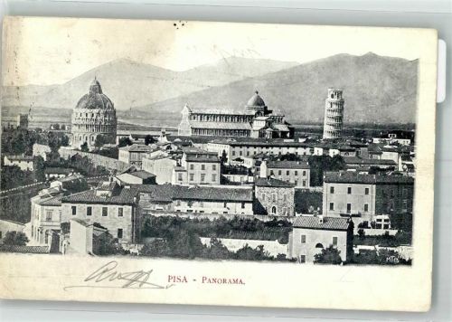 Pisa 1903 Schiefer Turm Panorama
