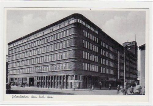 Gelsenkirchen mit Hans - Sachs - Haus. ungelaufen handschriftliches Datum von 1955. Top Erhaltung.