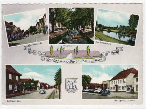 Rotenburg Rotenburg, 5 Abbildungen mit Soltauerstraße gelaufen, 1963. Leicht bügig, sonst gut erhalten