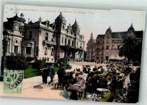 Monte Carlo 1920 le Casino Etil Hotel de Paris Briefmarke Bildseite
