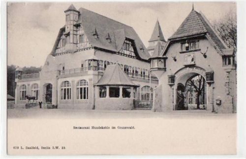 Berlin Wilmersdorf, Grunewald mit Restaurant Hundekehle. ungelaufen frühe Karte, da Anschriftseite noch ungeteilt. Gute Erhaltung.