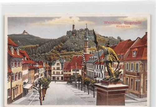 Weinheim. Marktplatz ungelaufen Leicht bügig, sonst gut erhalten