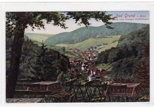 Bad Grund Bad Grund im Harz. ein Blick vom Iberger Kaffeehaus gelaufen, 1928. Gute Erhaltung.
