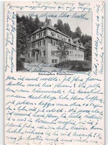 St. Blasien St. Blasien. Erholungsheim Friedrichshaus gelaufen. Leichter Stempeldurchdruck, kleiner Knick oben links, sonst gut erhalten