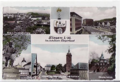 Siegen Siegen mit 6 Abbildungen gelaufen von 1962. Ecken mit Albumabdrücken, sonst gut erhalten