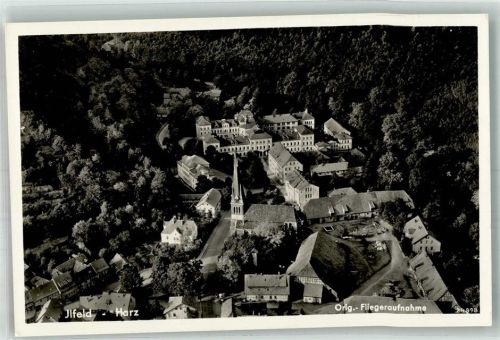 Ilfeld 1938 Fliegeraufnahme des Ortes mit Kirche St. Georg-Marien und der Neanderklinik