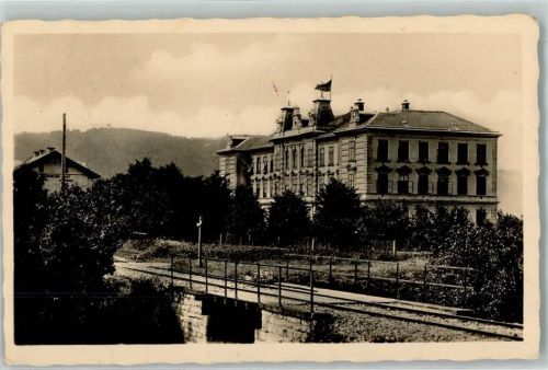Hranice nad Morave Mährisch Weißkirchen - Deutsche Forstschule Fahne Brücke Schienen