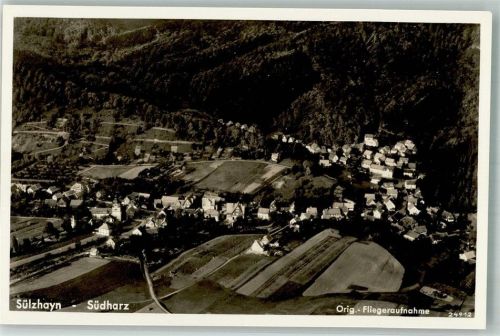 Sülzhayn 1938 Fliegeraufnahme des Ortes mit Kirche St. Katharina