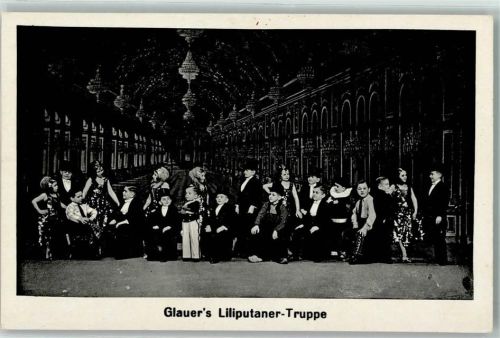 Glauers Truppe Zirkus Variete Verlag Gebr. Böttger Lübeck 833 a AK Liliputaner