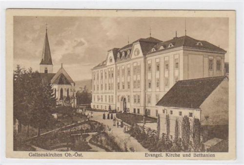 AK von Gallneukirchen. evangel. Kirche und Bethanien gelaufen am 22.08.1925. Gute Erhaltung. PLZ 4210.