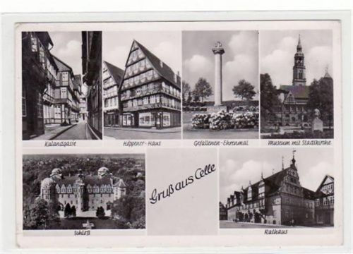 Celle Celle mit Kalandgasse und Höppener-Haus gelaufen, 1951. Gute Erhaltung.