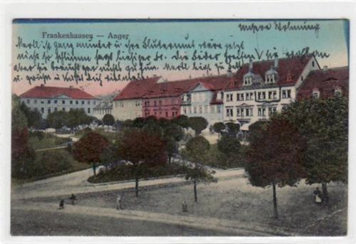 Bad Frankenhausen Bad Frankenhausen mit Partie am Anger gelaufen von 1921 kleiner Knick unten rechts, sonst gut erhalten.