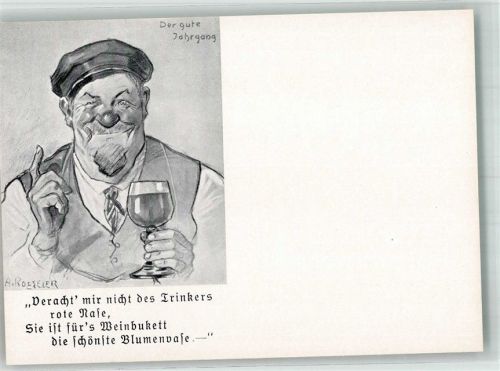 Wein sign. Hoeseler Karikatur